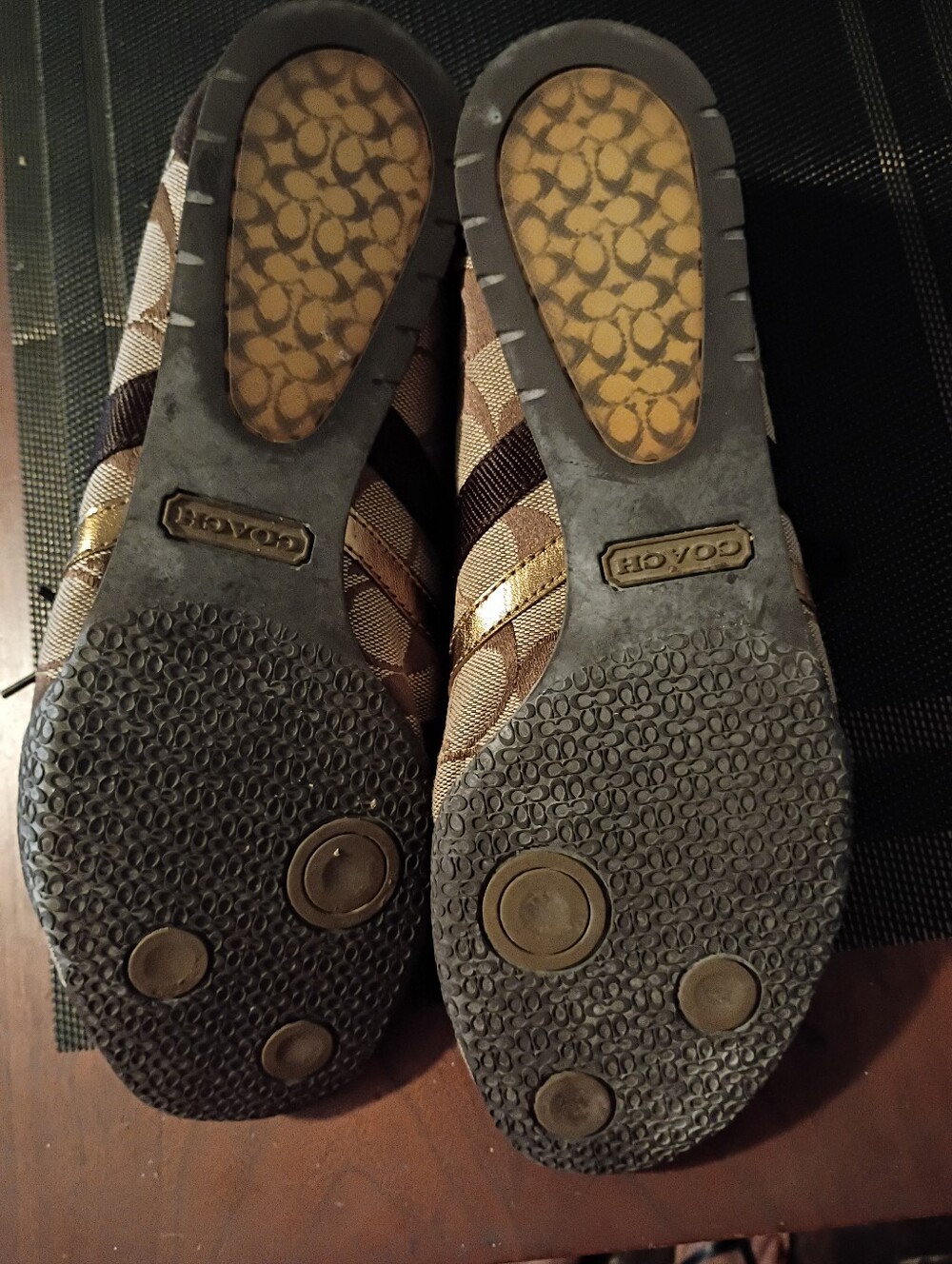 Coach Beige Brown Signature Logo Slip-On Sneakers - Picture 6 of 6